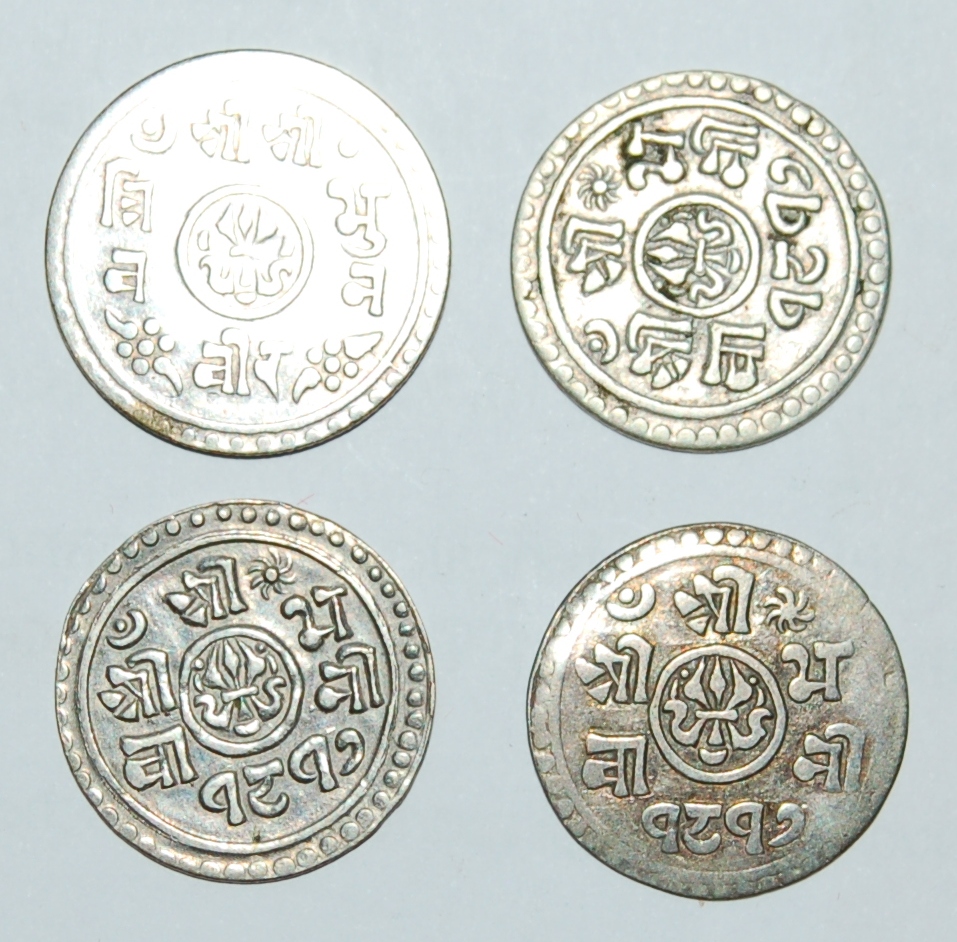 NEPAL FRACTIONAL SILVER LOT (4 PIECES) - foto 2
